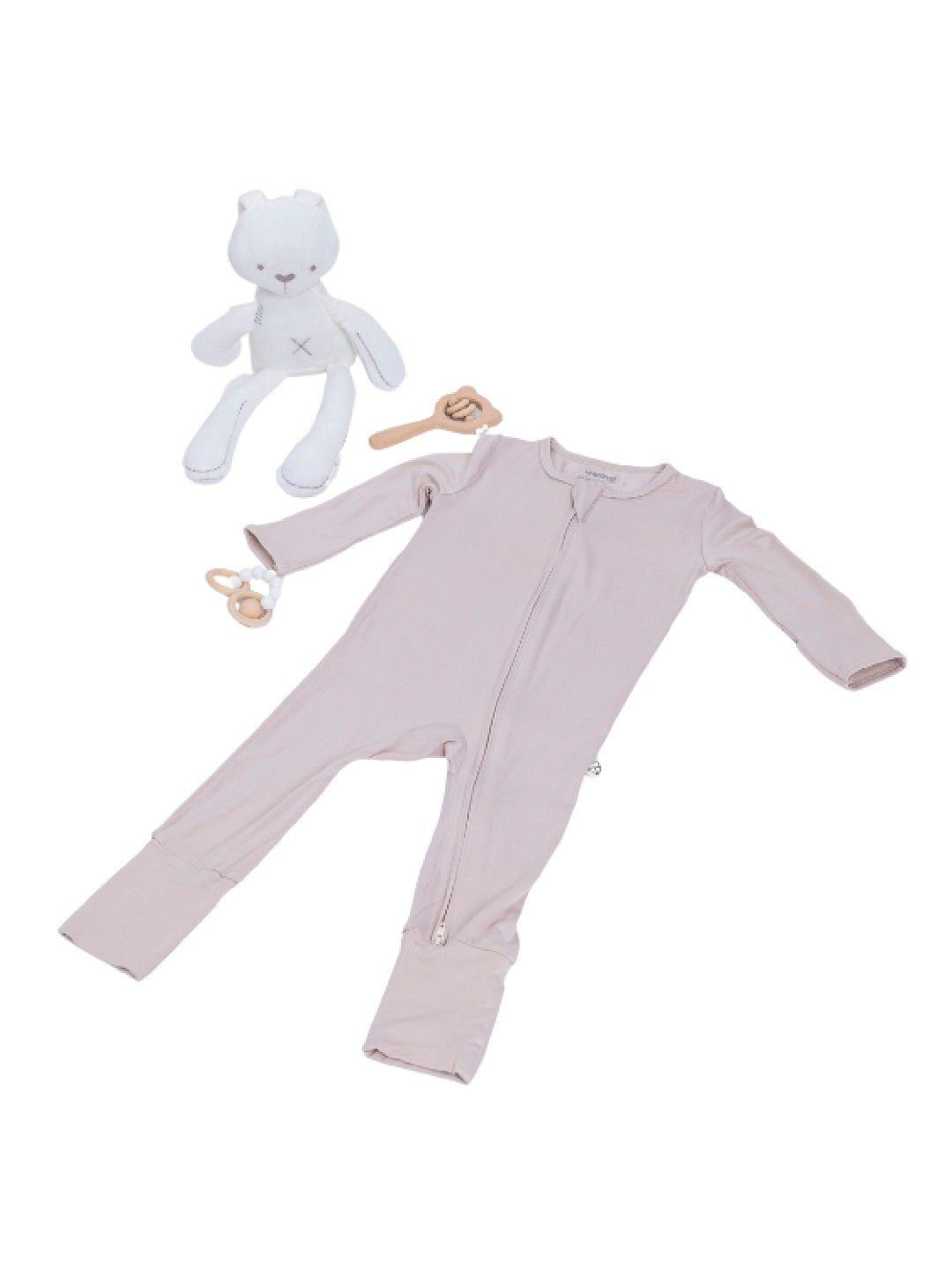 Kalma Baby Bamboo Zip Sleepsuit (Cream- Image 1)