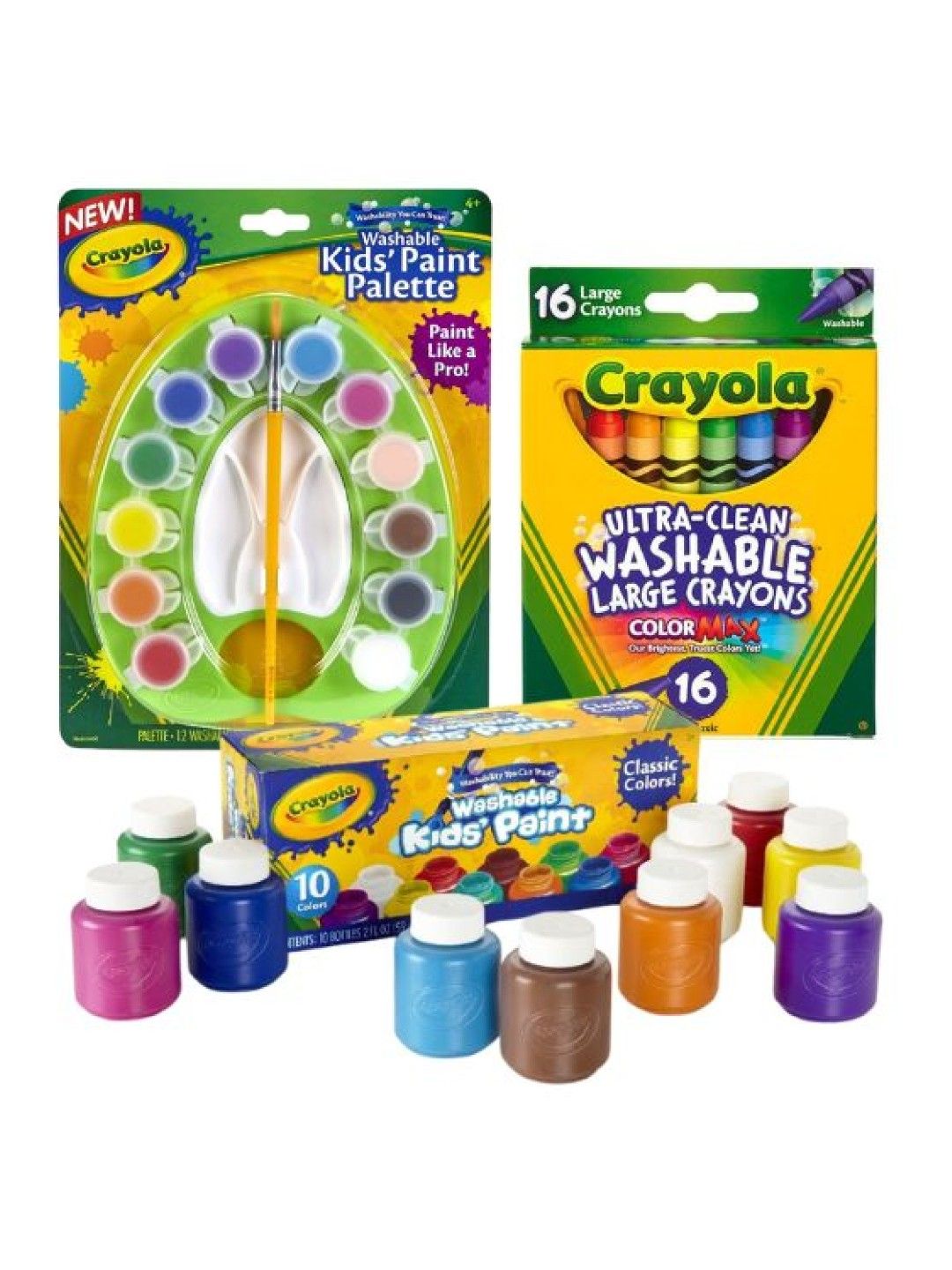 Crayola Washable Paint Pot Palette, 12-Colors