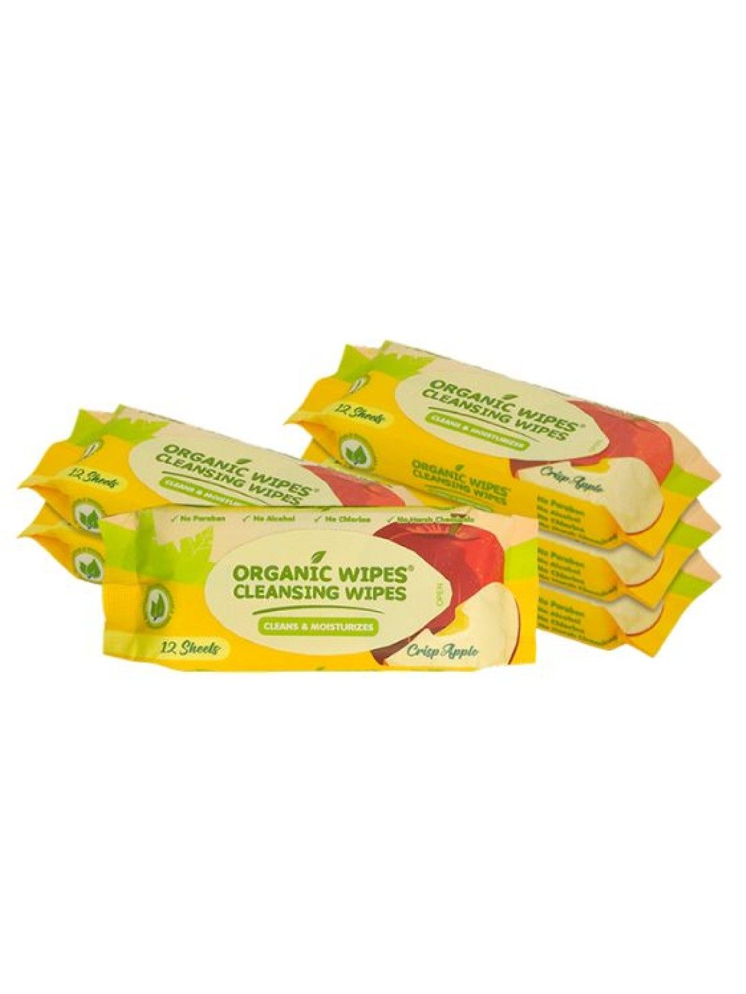 Organic Baby Wipes Organic Wipes Cleansing Wipes Crisp Apple (12s x 6-pack)