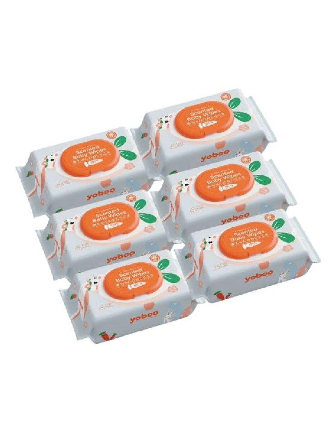Yoboo Curious Bunny Scented Baby Wipes (100s) x 6 pack (No Color- Image 1)