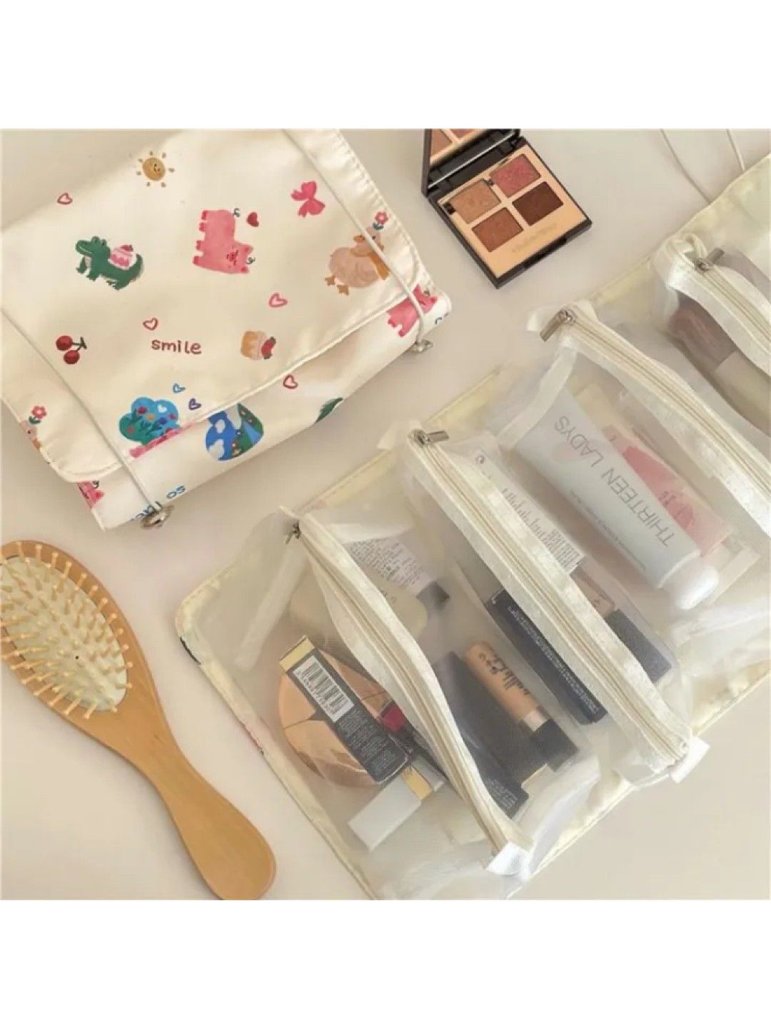 Scenti Cute Vanity Travel Case Organizer for Makeup Self Care Items (Cute Animals- Image 3)