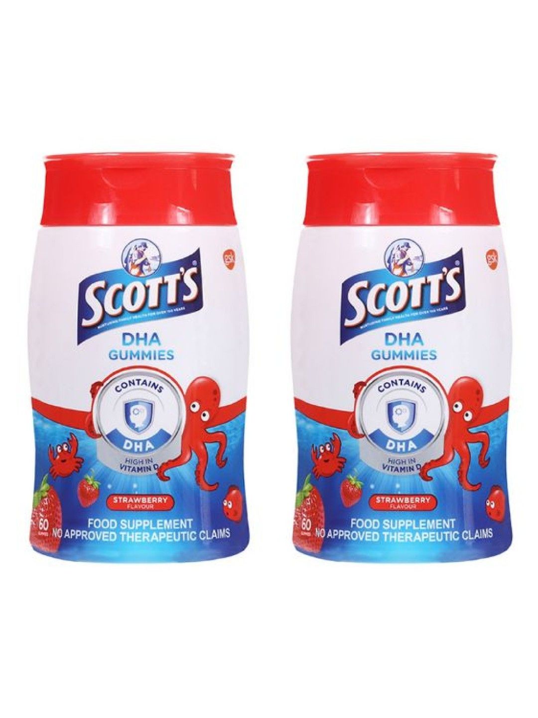 Scott's DHA Gummies - Strawberry (60 pcs) Bundle of 2