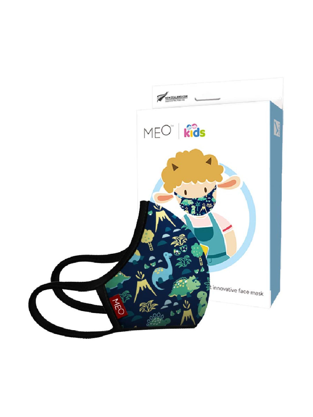 Meo Kids Face Mask Dinosaur (Navy Blue- Image 2)