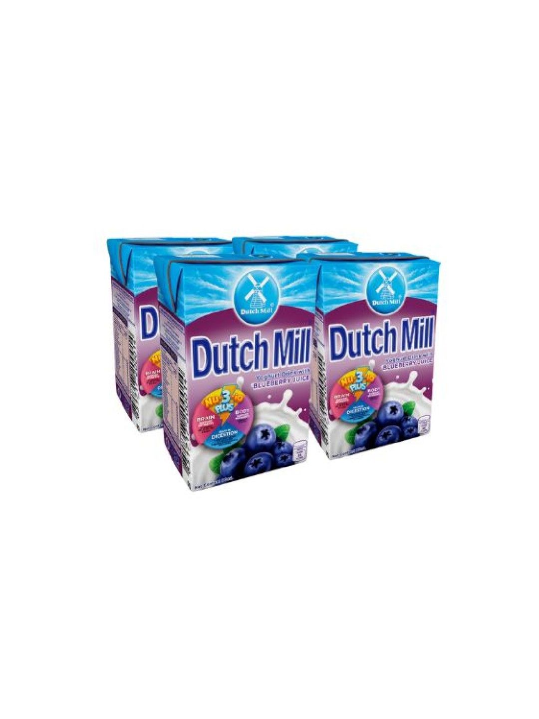 Dutch Mill UHT Yoghurt Drink Blueberry 90ml x 4 brick