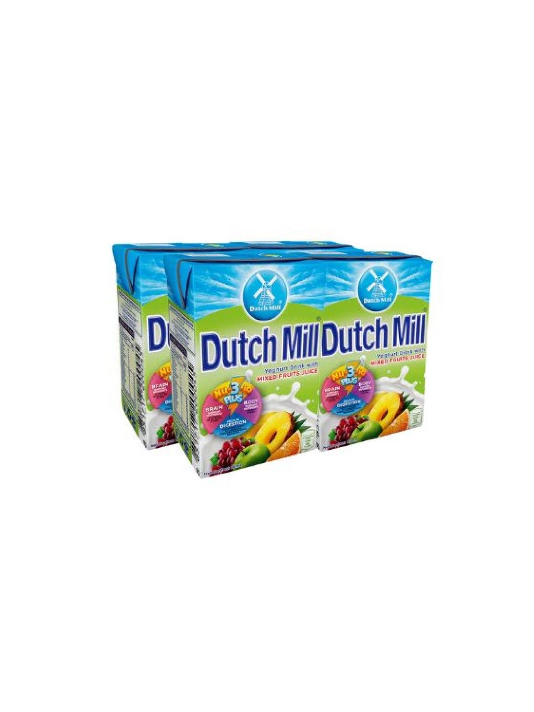 Dutch Mill UHT Yoghurt Drink Mixed Fruit 90ml x 4 brick