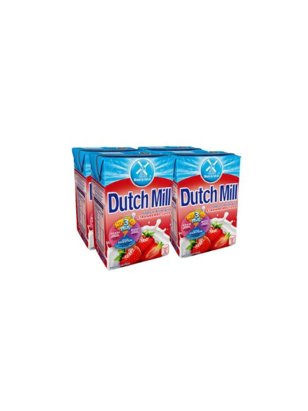 Dutch Mill UHT Yoghurt Drink Strawberry Saverspack 90ml x 4 brick (No Color- Image 1)