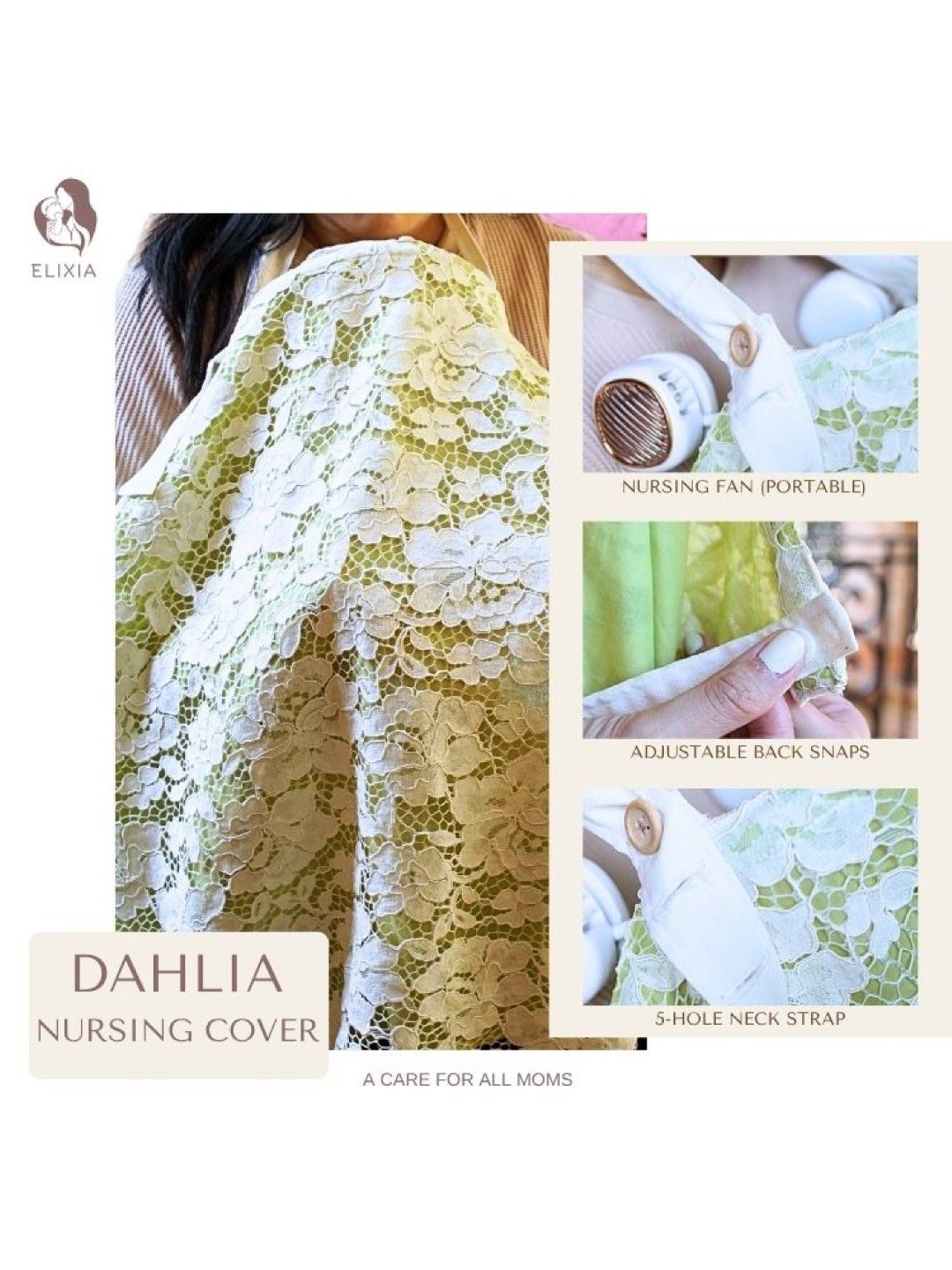 ELIXIA Dahlia Nursing Cover Set (No Color- Image 2)
