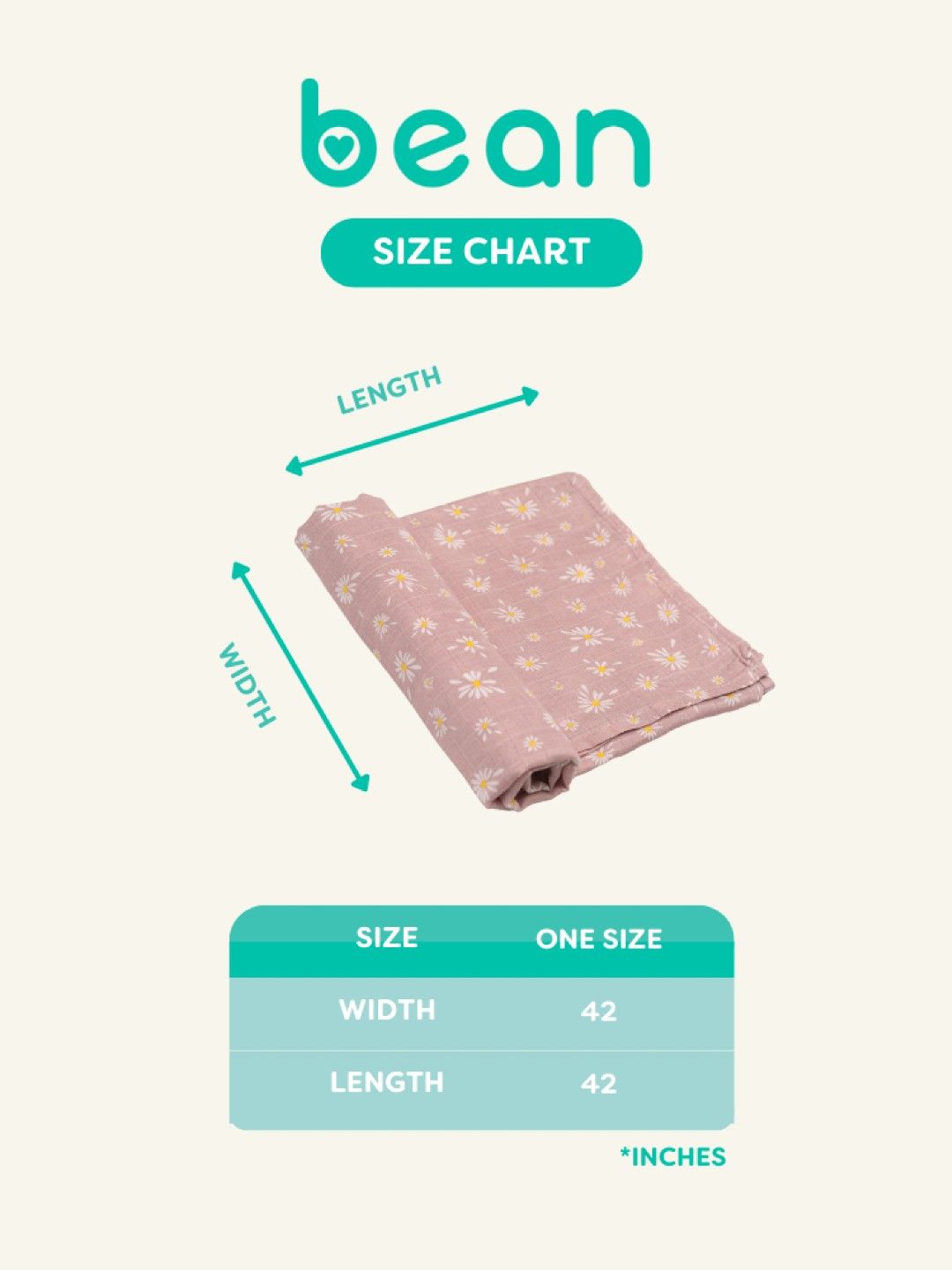 bean fashion Bamboo Muslin Swaddles Daisies (No Color- Image 4)