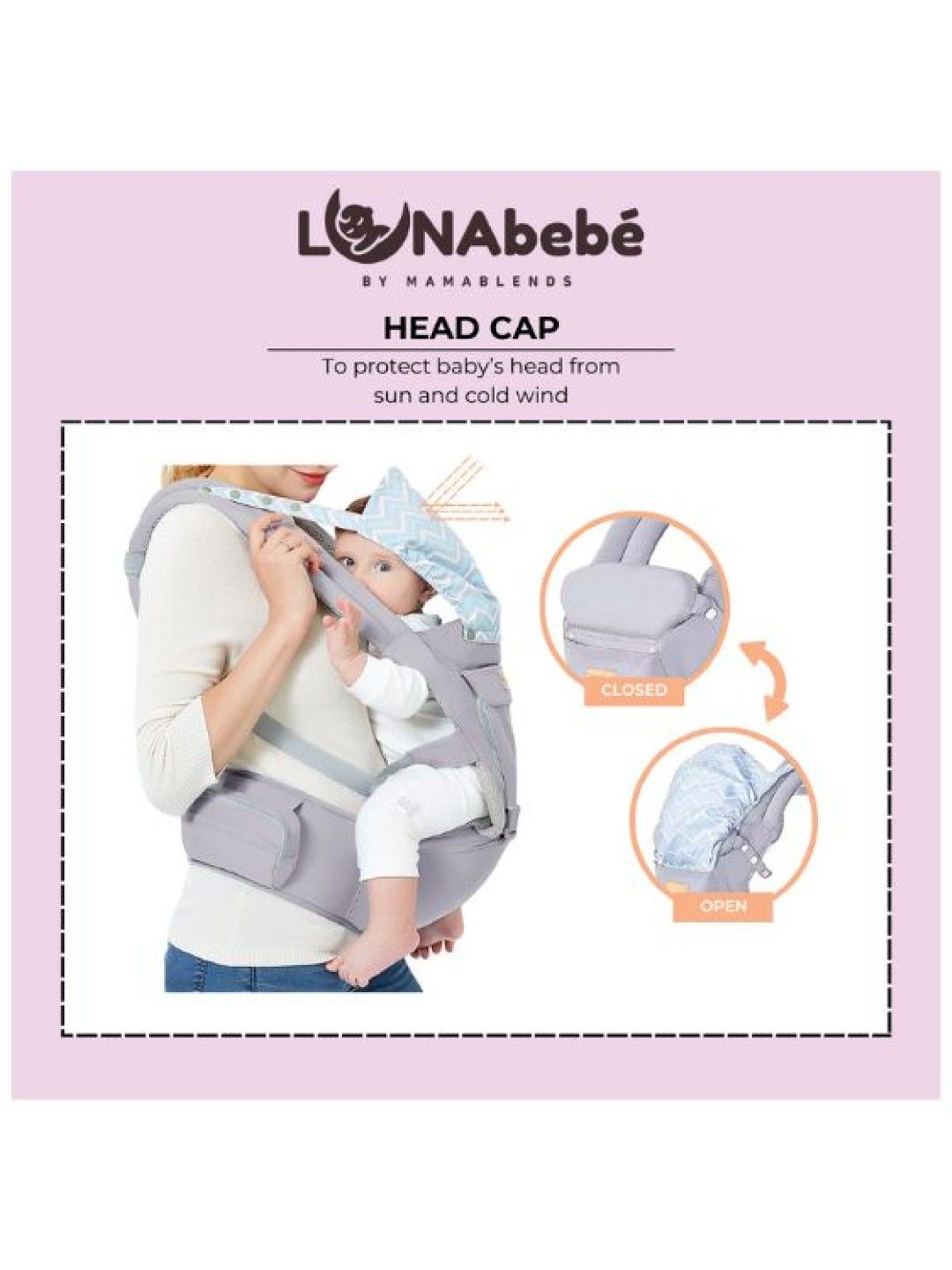 Mama Blends Ergonomic Hip Seat Baby Carrier (Dark Gray- Image 4)