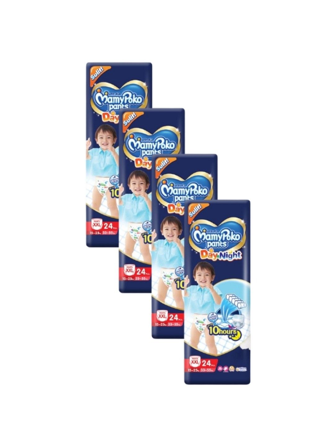 MamyPoko Day and Night Diaper Pants XXL 24s x 4 packs (96 pcs) (No Color- Image 1)