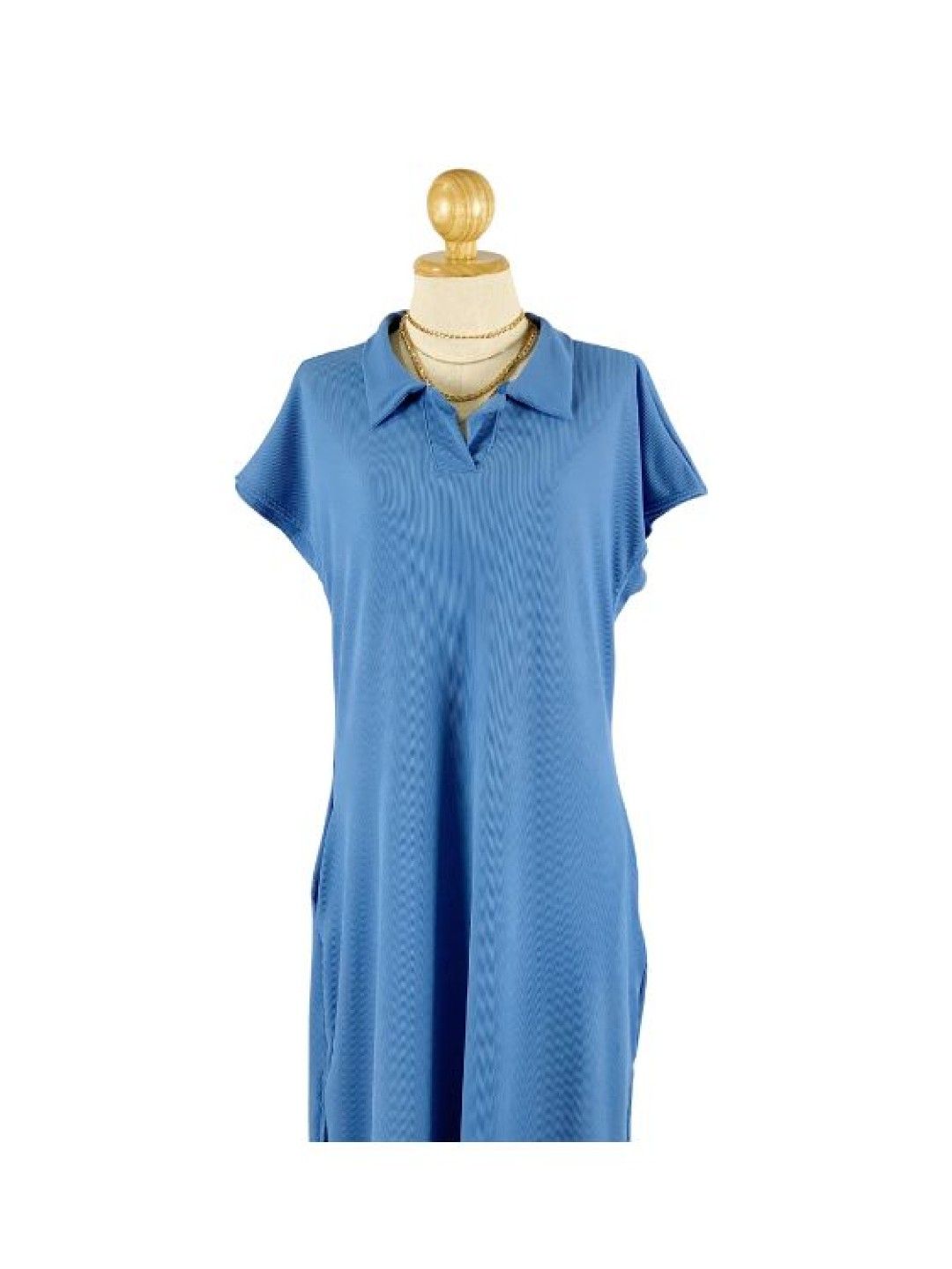 Mama Brand PH Batwing Collar Breastfeeding Maxi Dress (Denim Blue- Image 2)