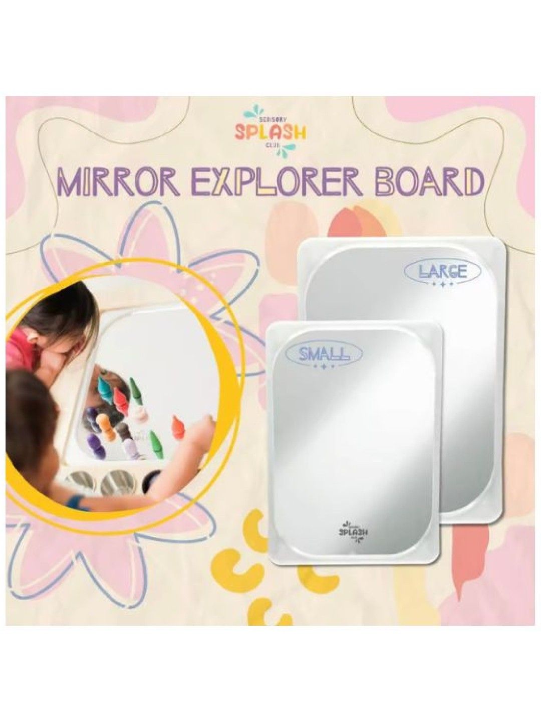 Sensory Splash Club Mirror Explorer Sensory Learning Board (No Color- Image 1)