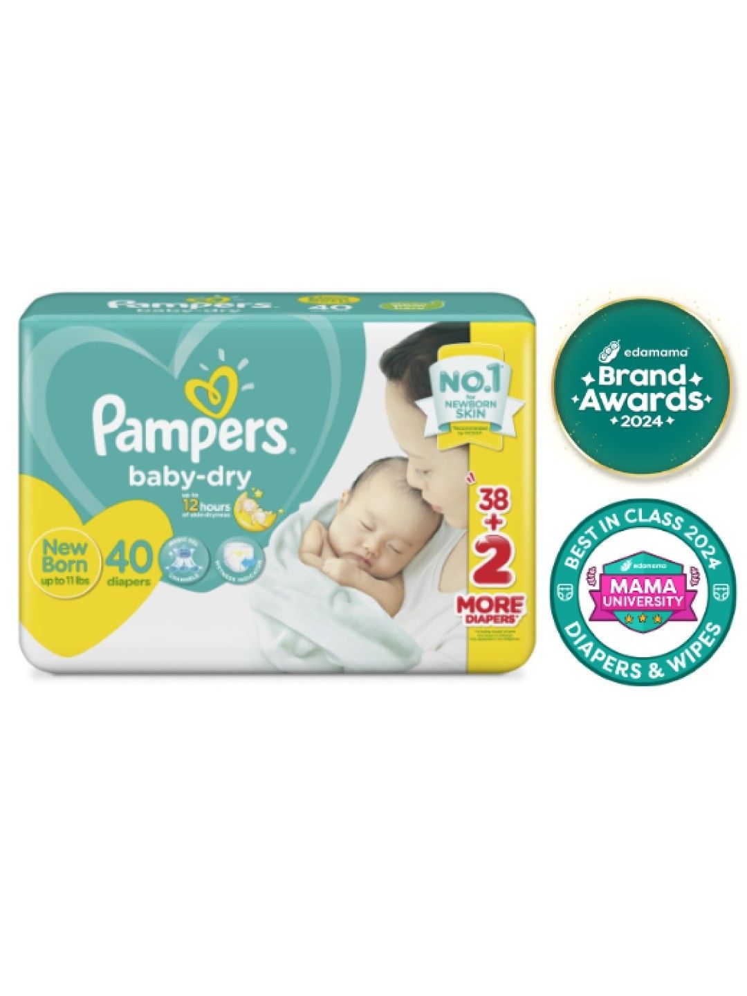 Pampers Baby Dry Taped Newborn 40s x 1 pack (40 pcs)