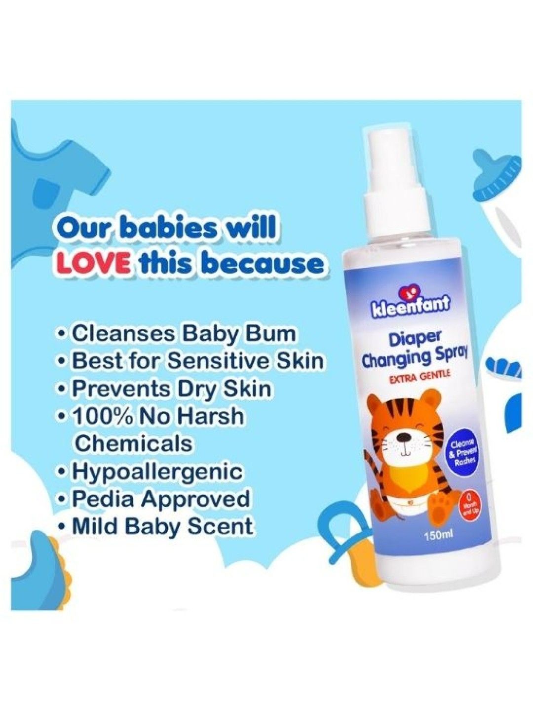 Kleenfant Diaper Changing Spray (150ml) (No Color- Image 4)