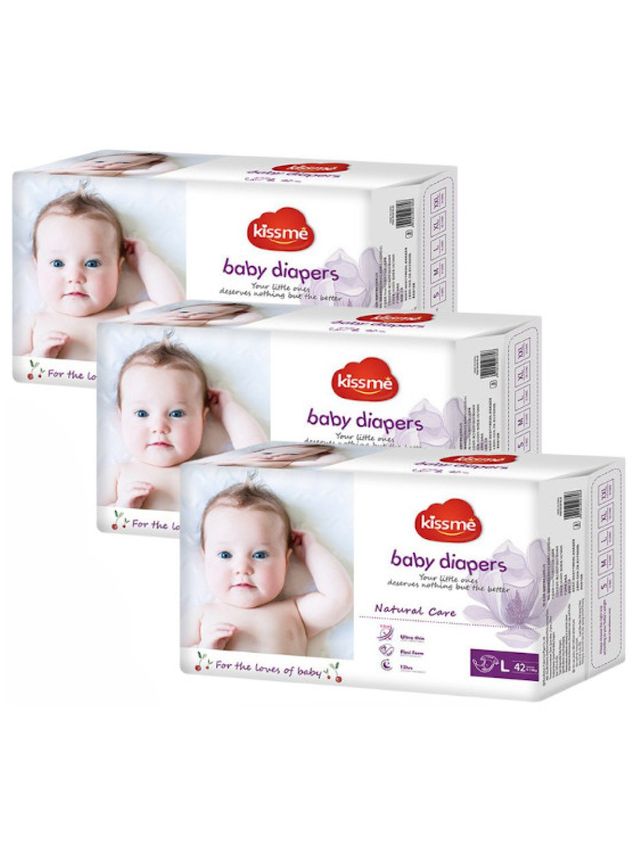 KissMe Diaper Ultra-thin Tape Large 3-Pack (126pcs) | edamama