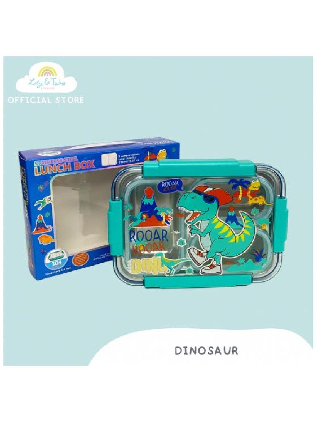 Lily and Tucker Vest Stainless Bento Lunch Box (Dinosaur- Image 2)