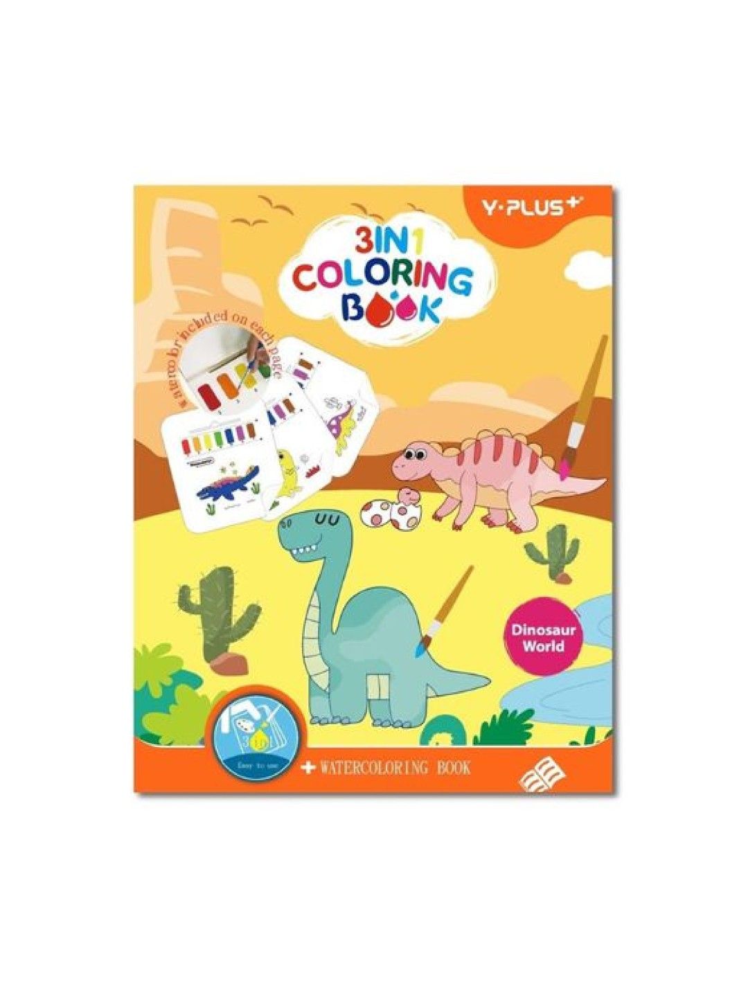 Y-PLUS+ Water Coloring Book (Dinosaur World- Image 1)