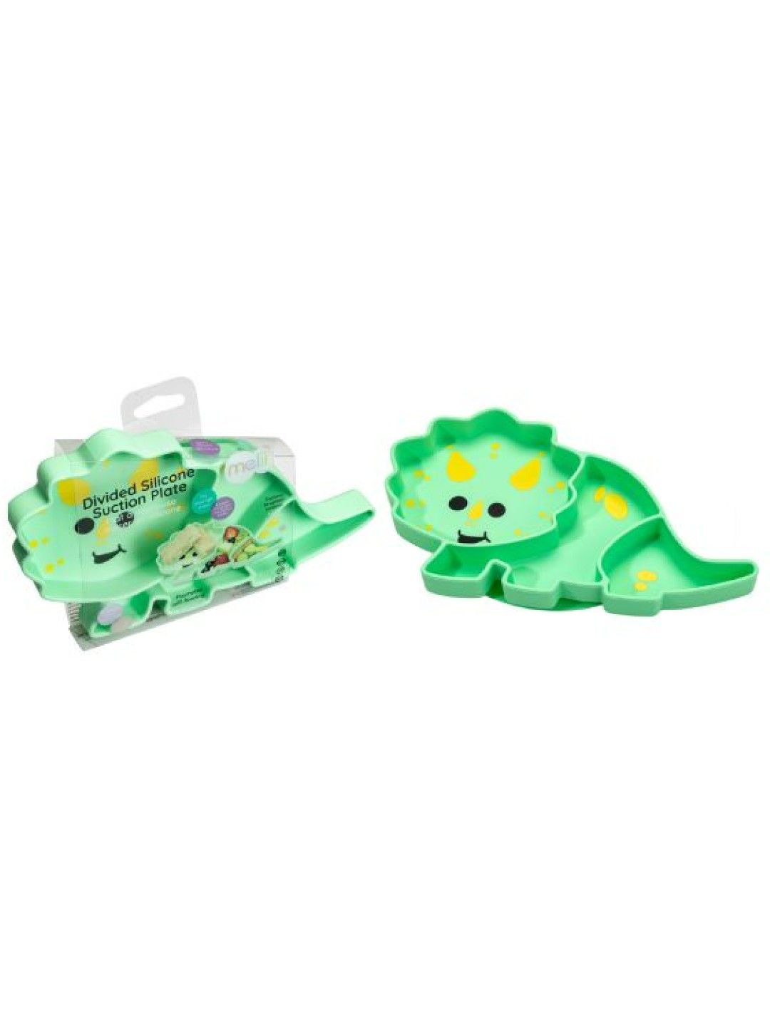 Melii Baby Silicone Divided Plate for Boys (Dinosaur- Image 1)