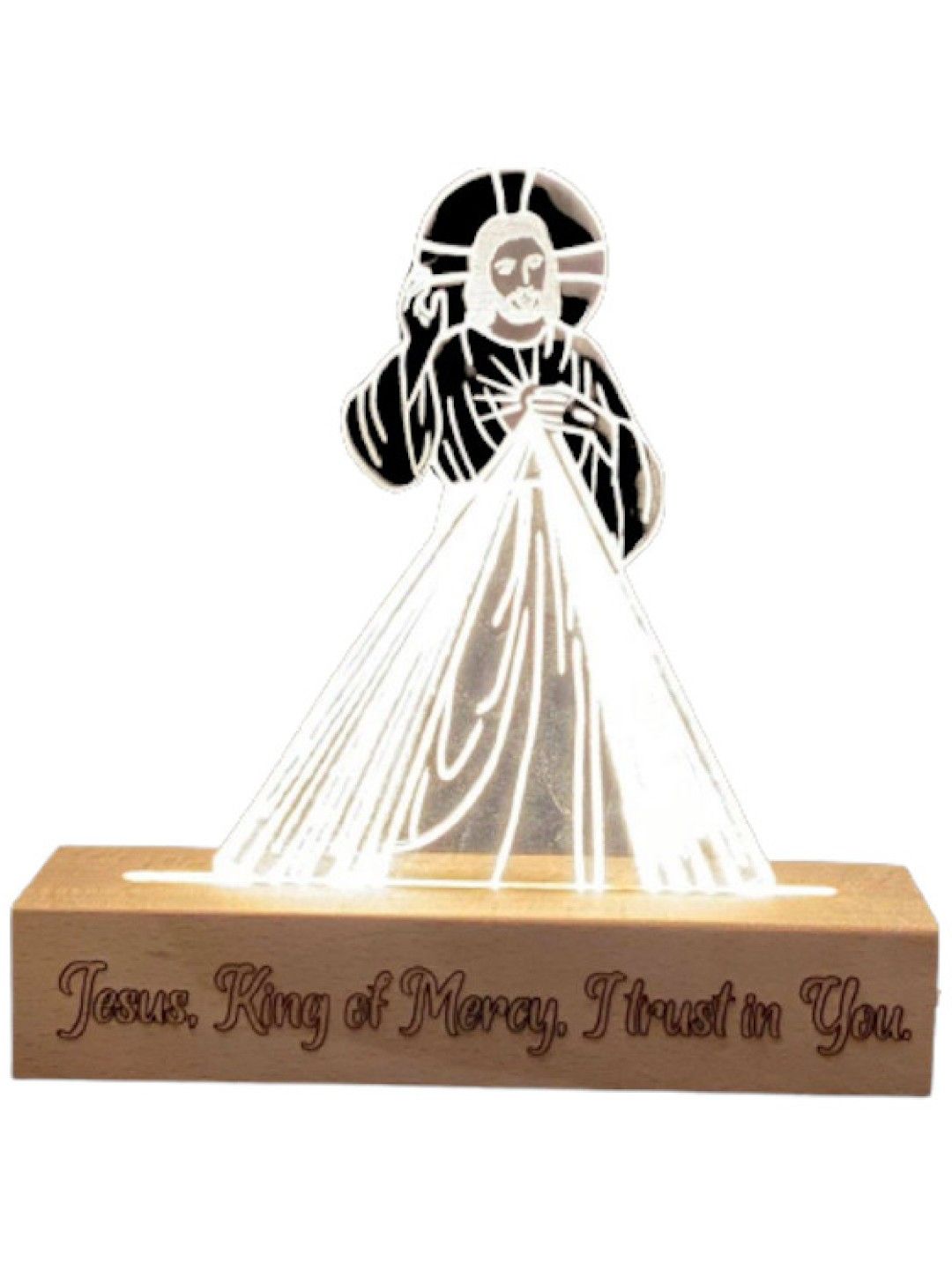 Laudate Mariam Personalized Divine Mercy Lamp (No Color- Image 1)