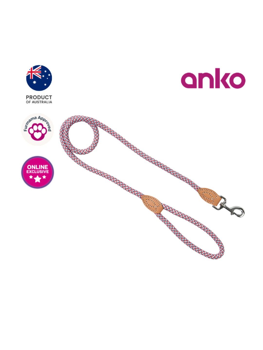 Anko Dog Lead Rope (Pink- Image 1)