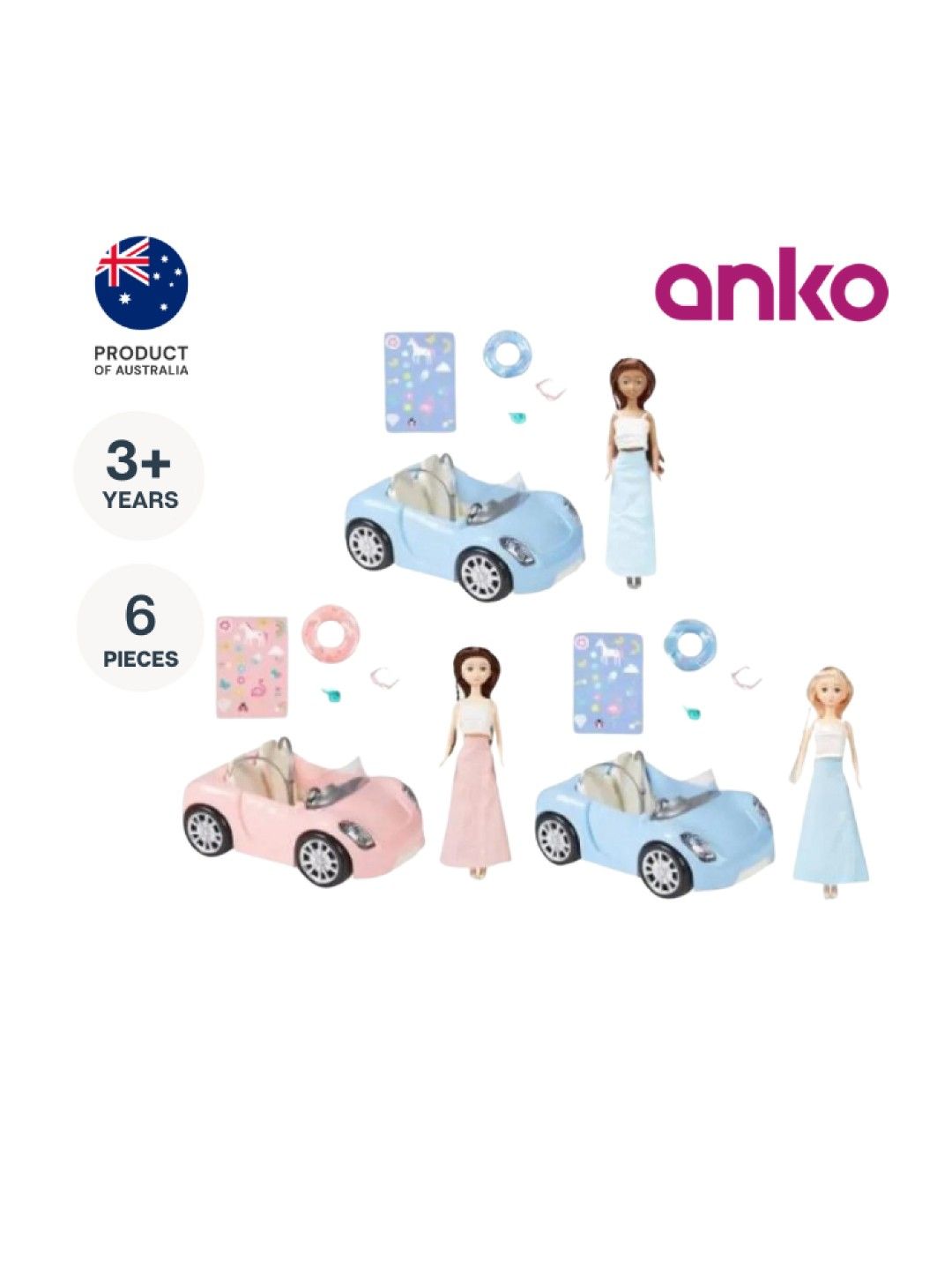 Anko Doll & Beach Car Set (Assorted- Image 1)