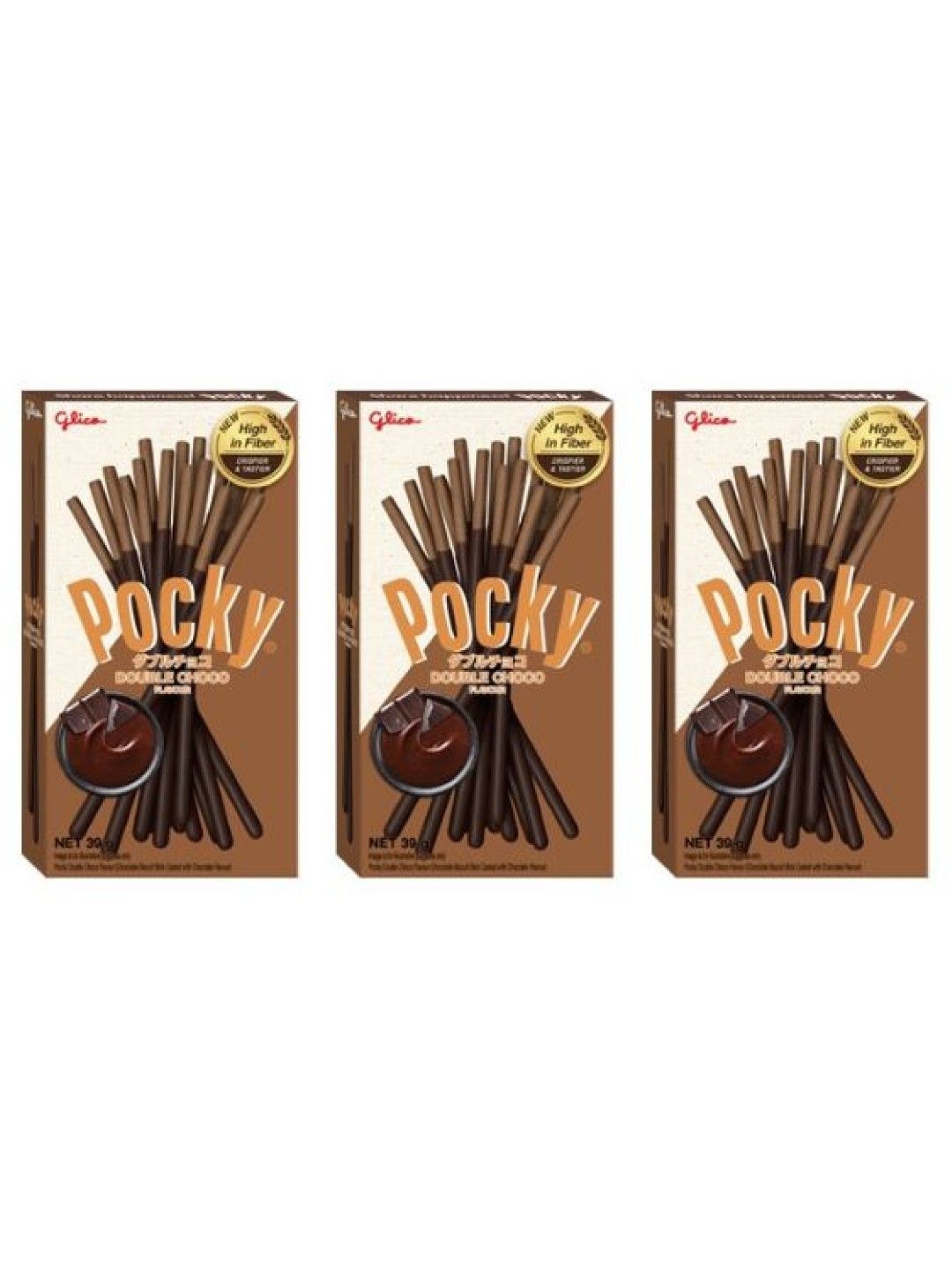 Pocky Double Choco Biscuit Sticks (Bundle of 3)