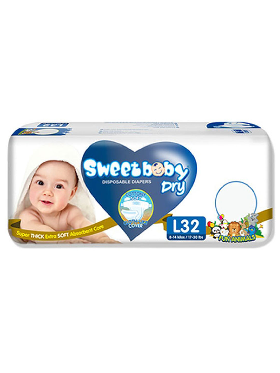 Sweetbaby Dry Disposable Diapers Large Econo pack  (32s)