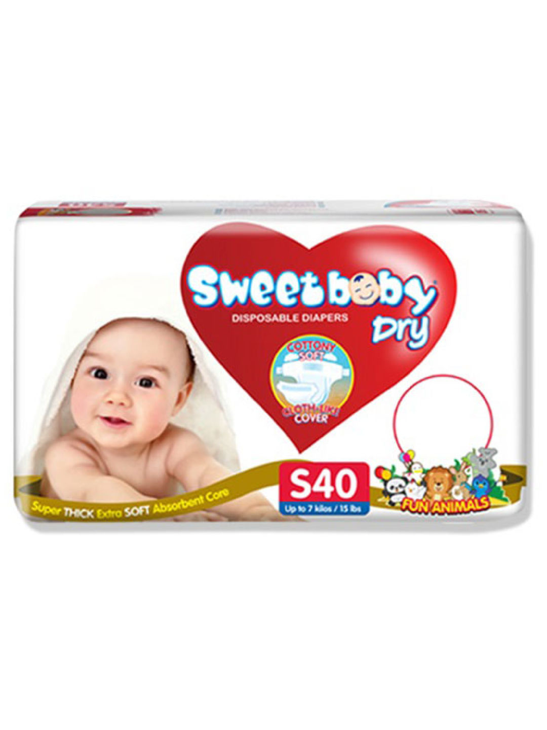 Sweetbaby Dry Disposable Diapers Small (40s)