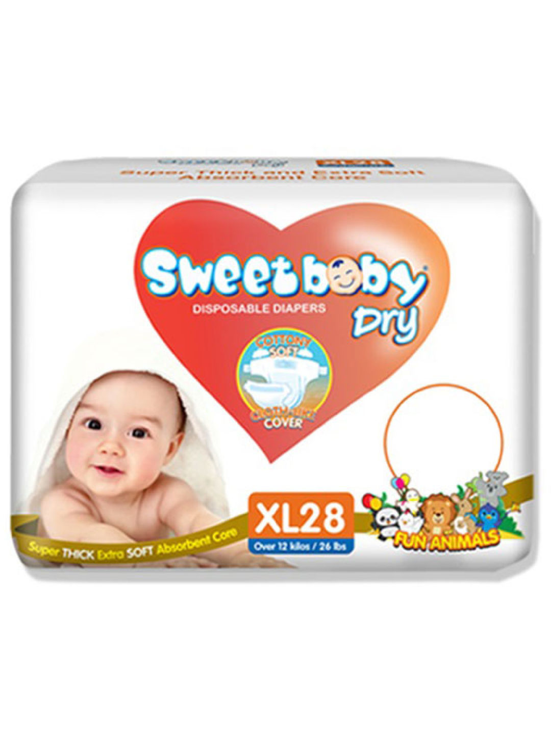 Sweetbaby Dry Disposable Diapers XL Econo pack (28s)