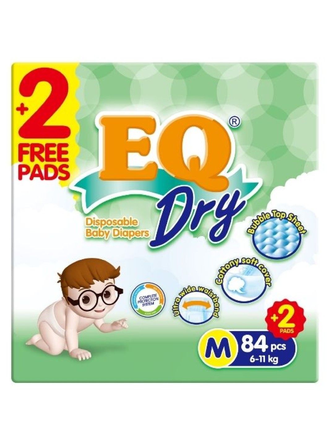 EQ Diapers and Wipes Dry Mega Pack Medium (86 pcs) (No Color- Image 1)