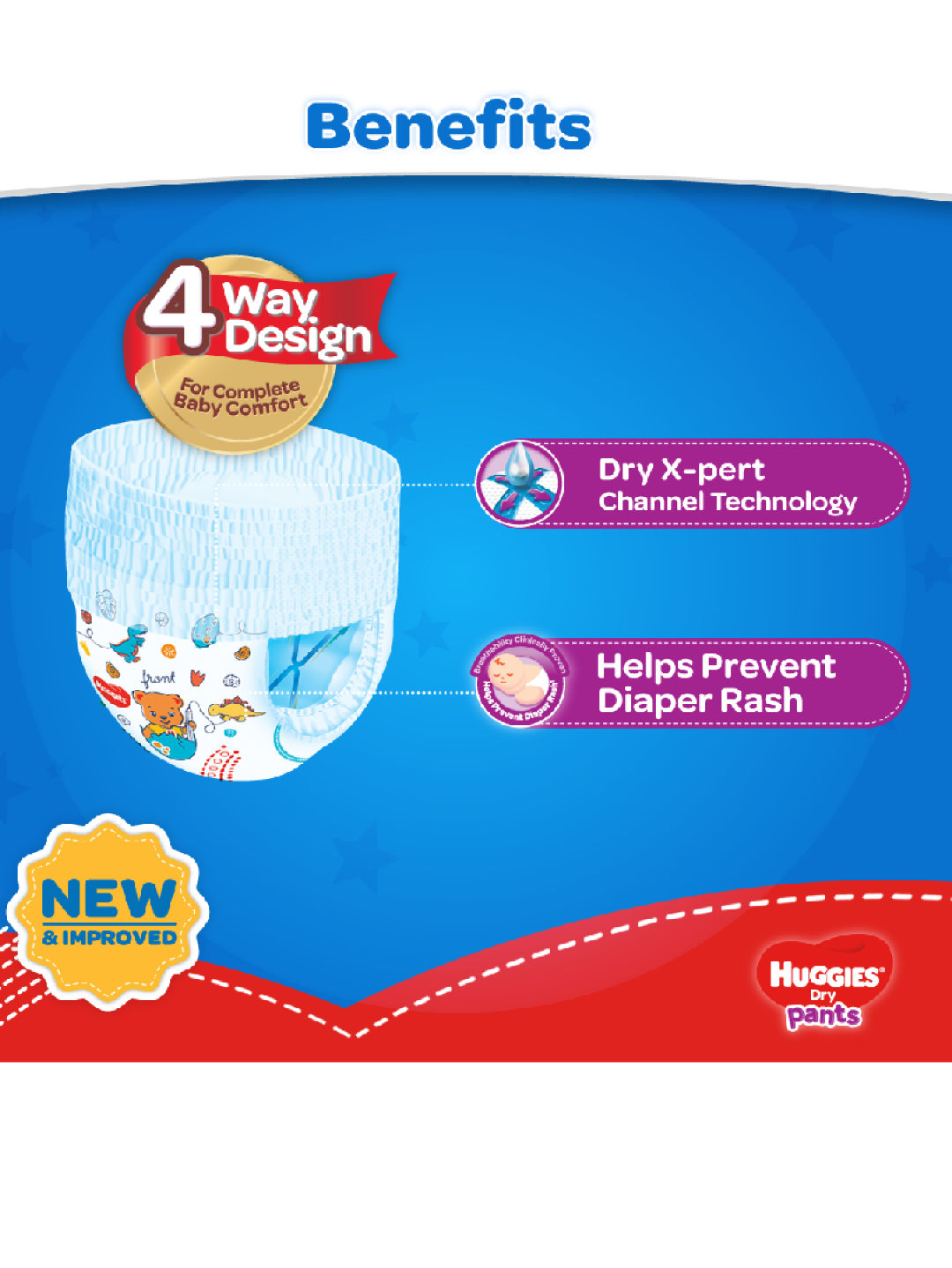 Huggies Dry Pants Large (68s) (New- Image 2)