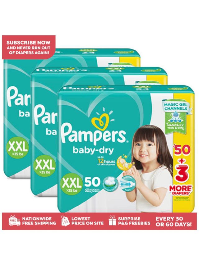 Pampers Baby Dry Taped XXL Bundle (3 x 50pcs)- Subscription | edamama