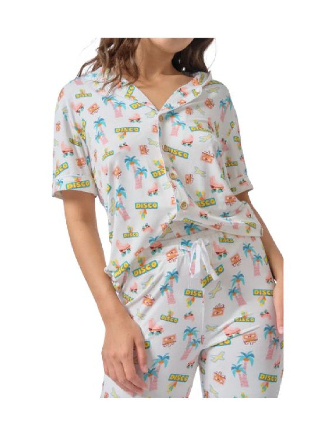 Bamberry Baby Adult Short Sleeved Button Down PJ Set, Dynamite (Dynamite- Image 2)