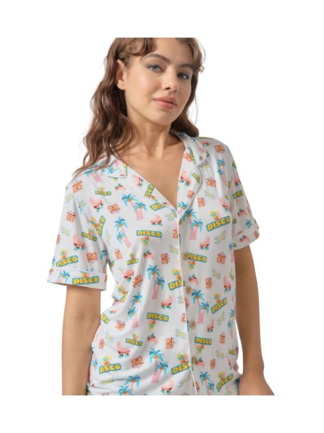 Bamberry Baby Adult Short Sleeved Button Down PJ Set, Dynamite (Dynamite- Image 3)