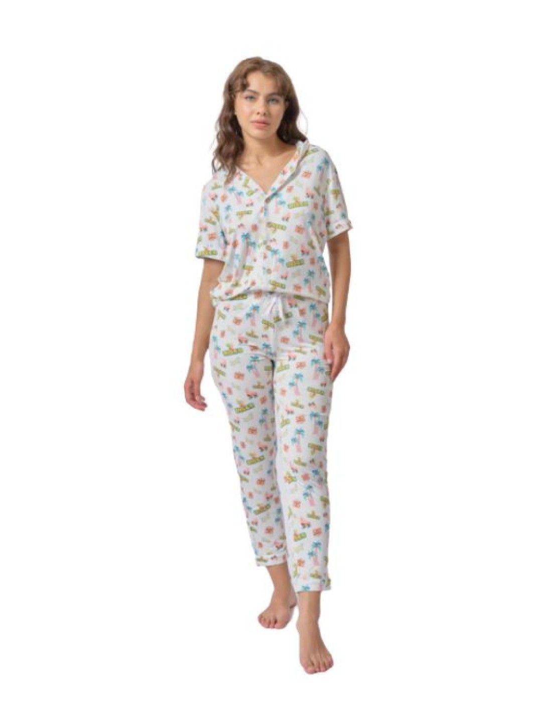 Bamberry Baby Adult Short Sleeved Button Down PJ Set, Dynamite (Dynamite- Image 1)