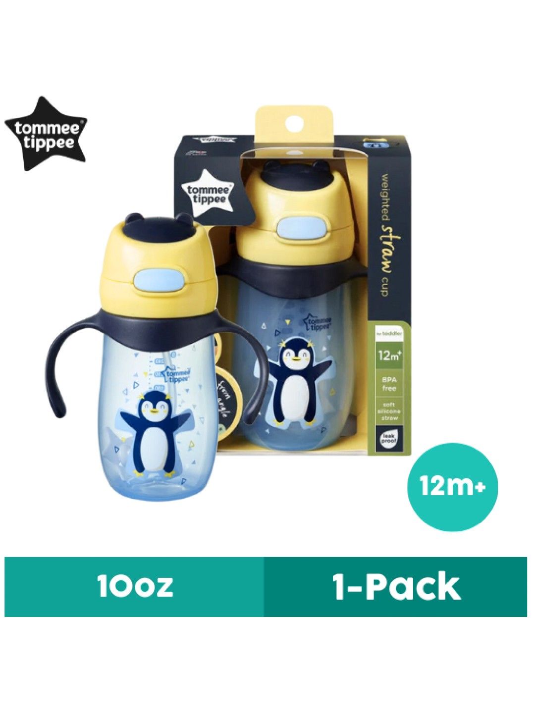 Tommee Tippee Penguin Weighted Straw 2 Handle Cup (300 ml)