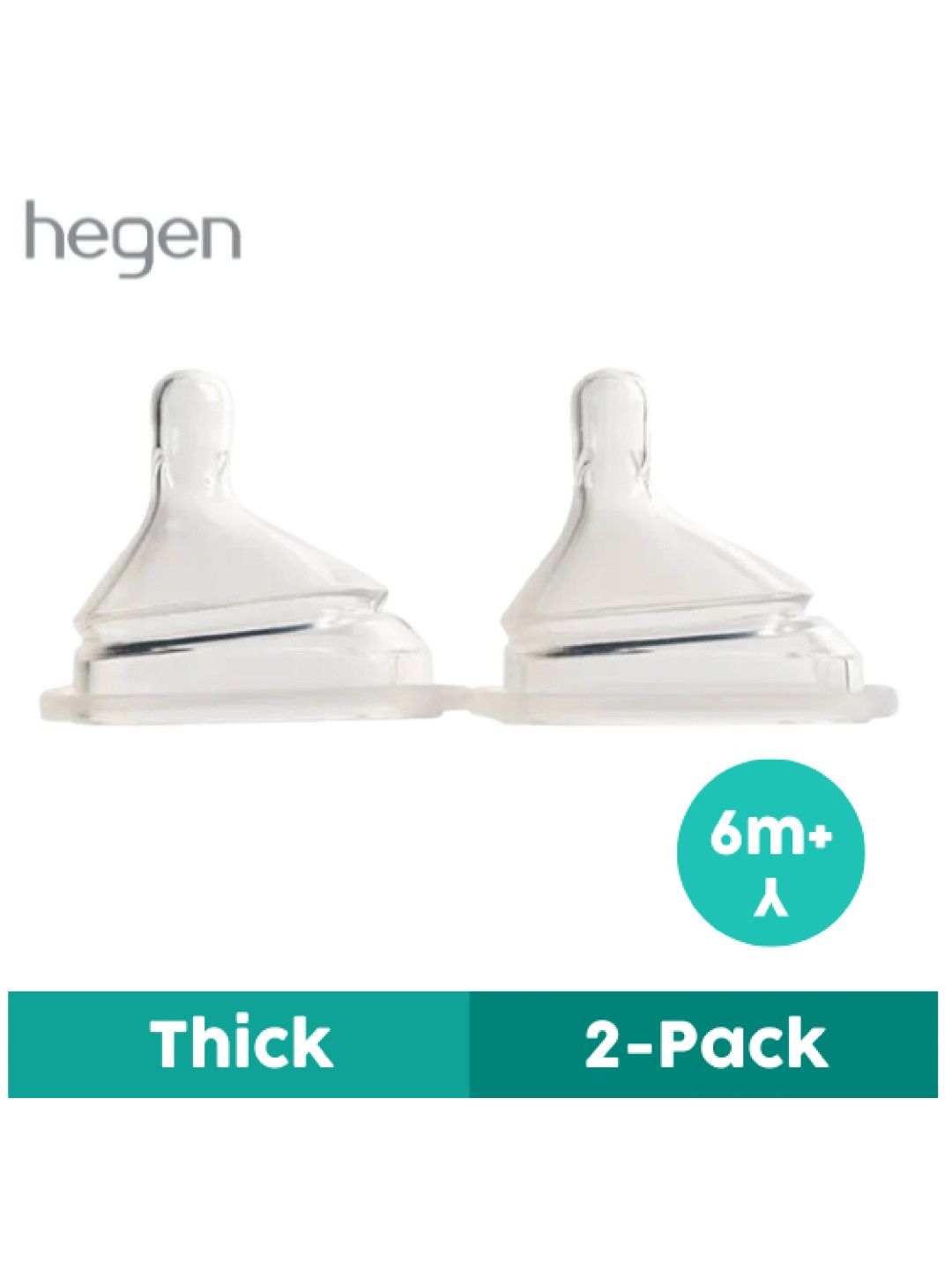 Hegen Thick Feed Teat 6m+ (2-pack) (No Color- Image 1)