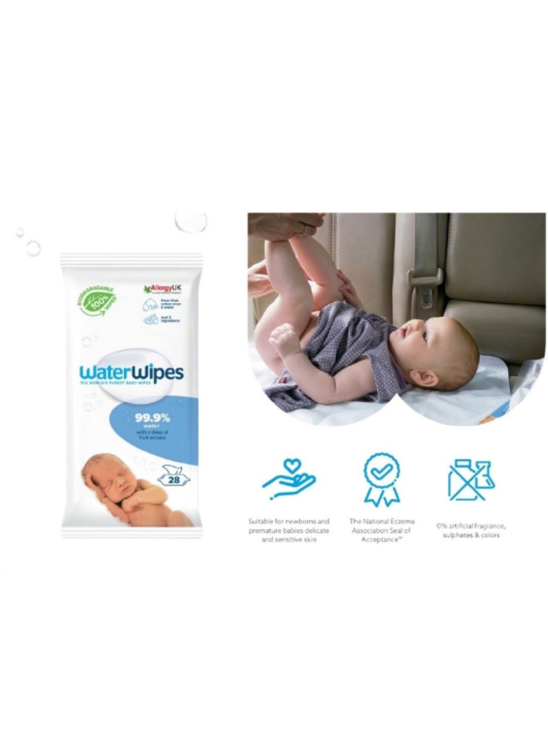 WaterWipes World's Purest Baby Wipes (28 wipes) (No Color- Image 2)