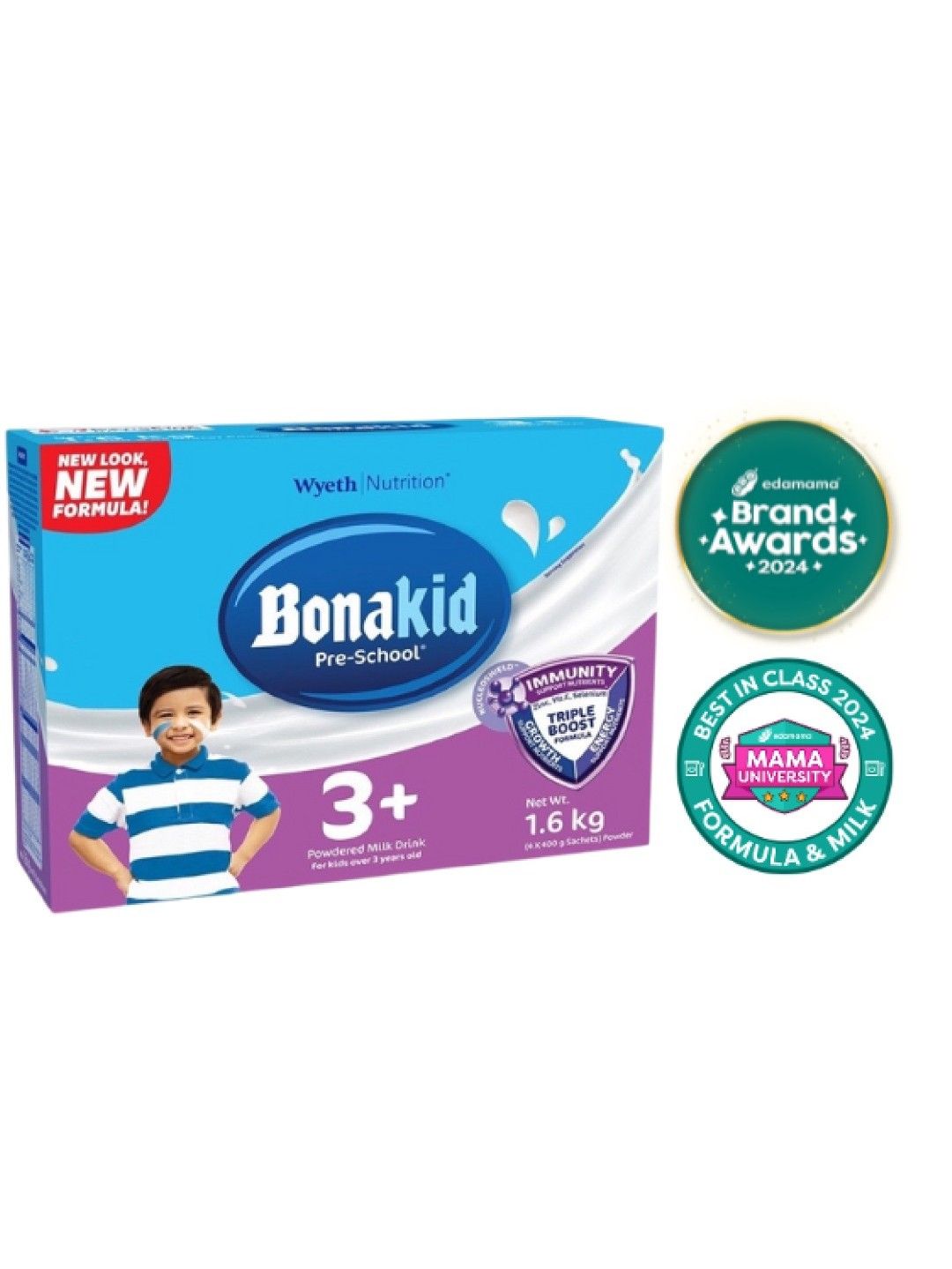 Bonakid Preschool Powdered Milk Drink 3+ (1.6kg) [Expiry: Dec 2024] (No Color- Image 1)