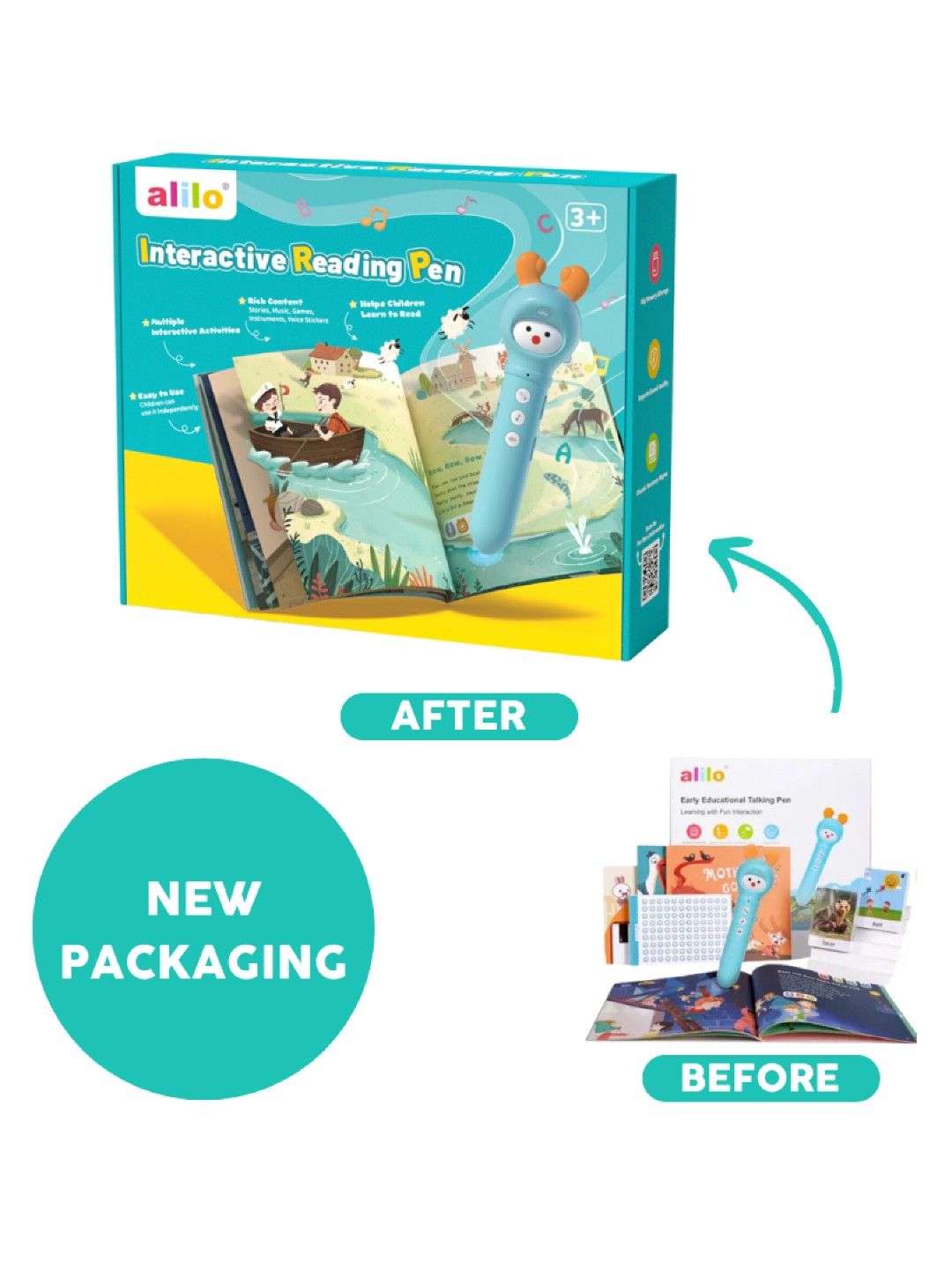 Alilo Cognitive Learning Pen (English) Complete Set with Flash Cards and Books (No Color- Image 3)