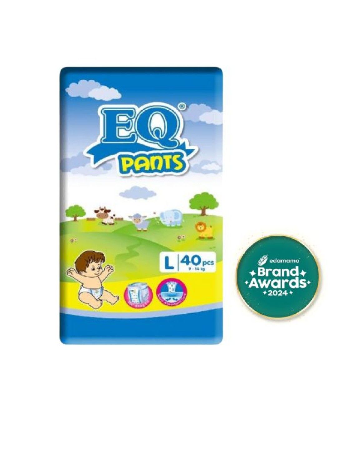 EQ Diapers and Wipes Pants Jumbo Pack Pants Diaper Large (40 pcs) (No Color- Image 1)