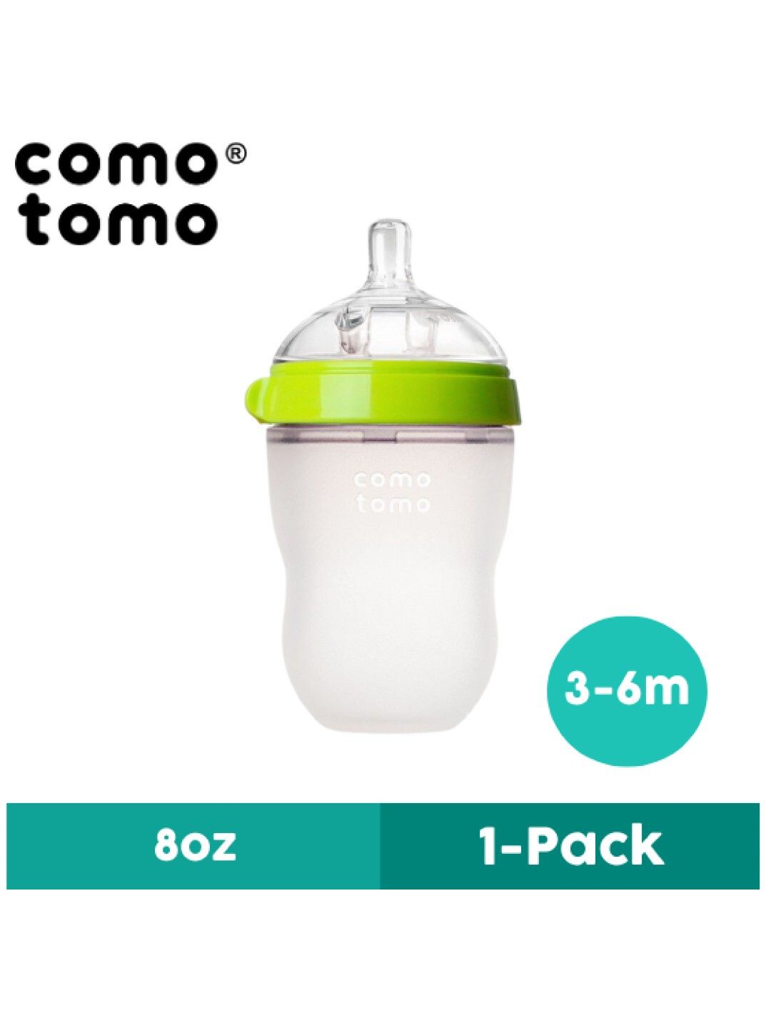 Comotomo Silicone Baby Bottle (8oz) (Green- Image 1)