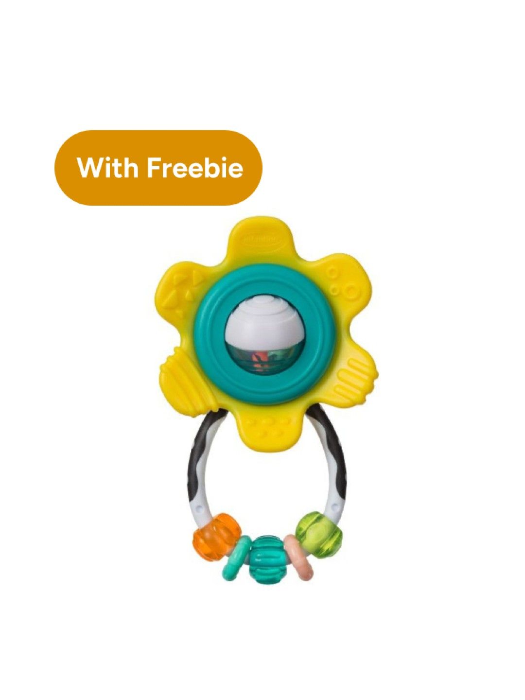 Infantino Spin and Rattle Teether™ - Yellow with [FREE] Fun Time Duck (Assorted)