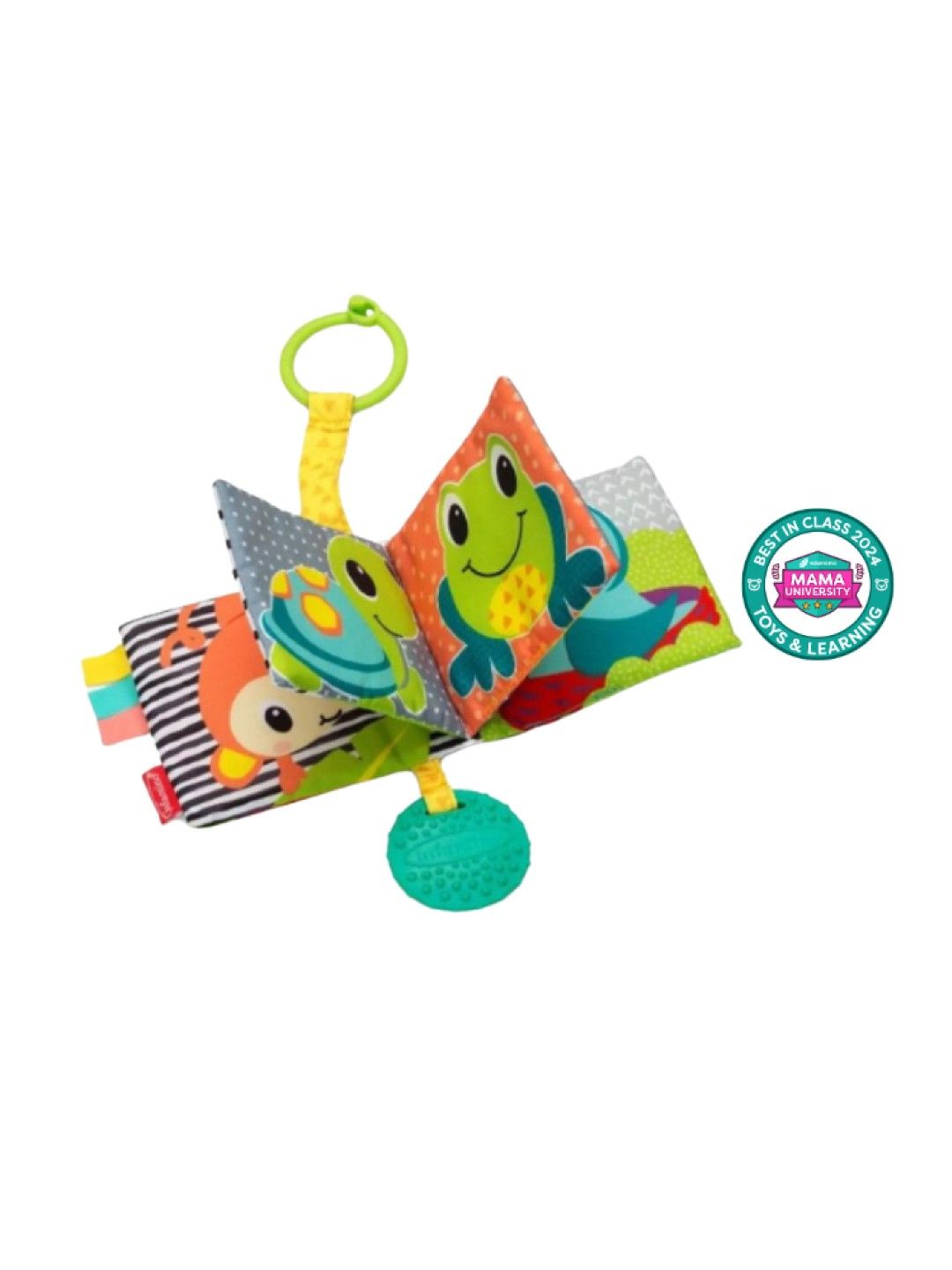 Infantino Link and Squeak Animal Crinkle Book (with BPA-Free Teether)