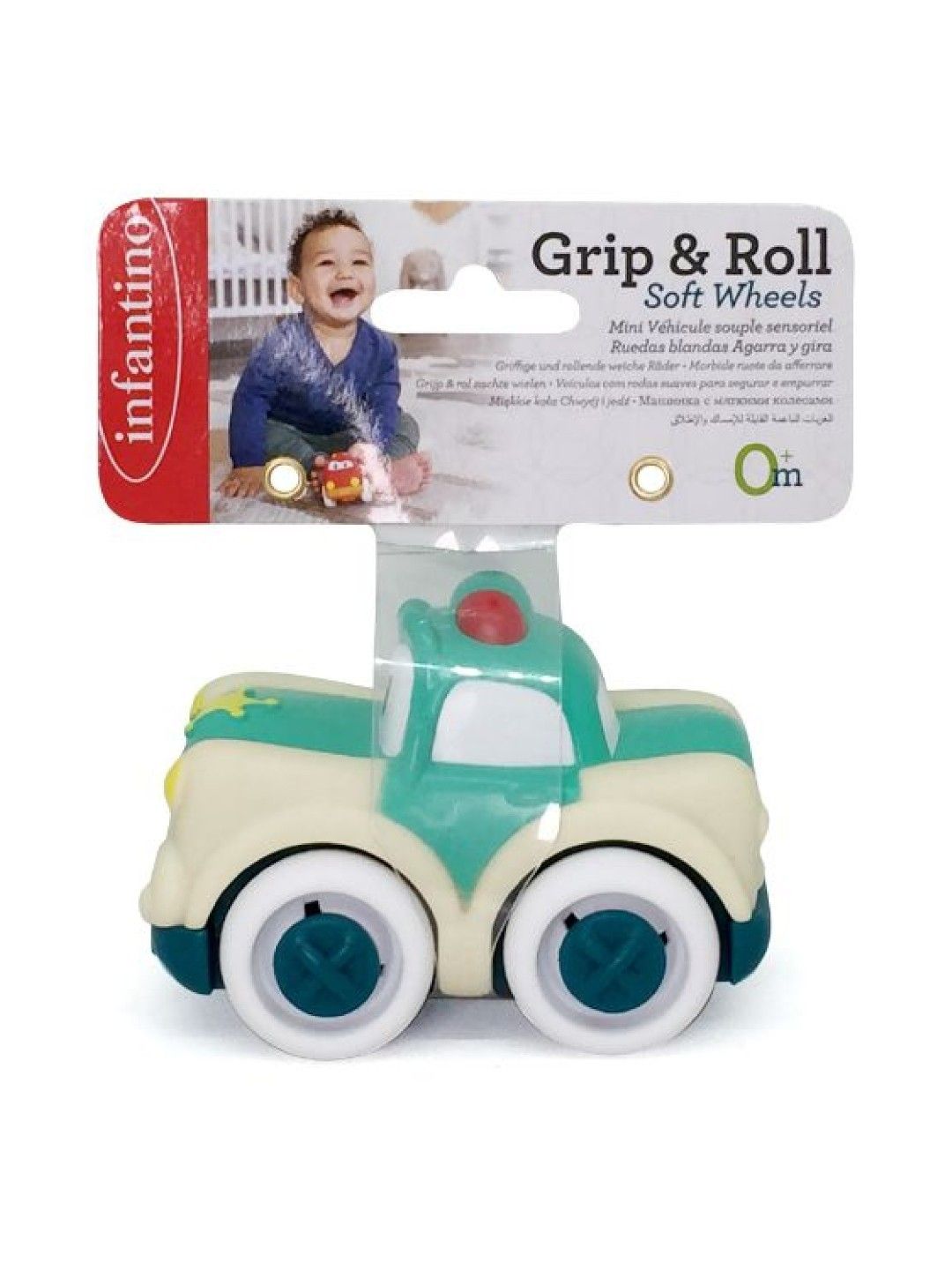 Infantino Grip and Roll Soft Wheels Police Car with [FREE] Fun Time Duck (Assorted) (No Color- Image 2)