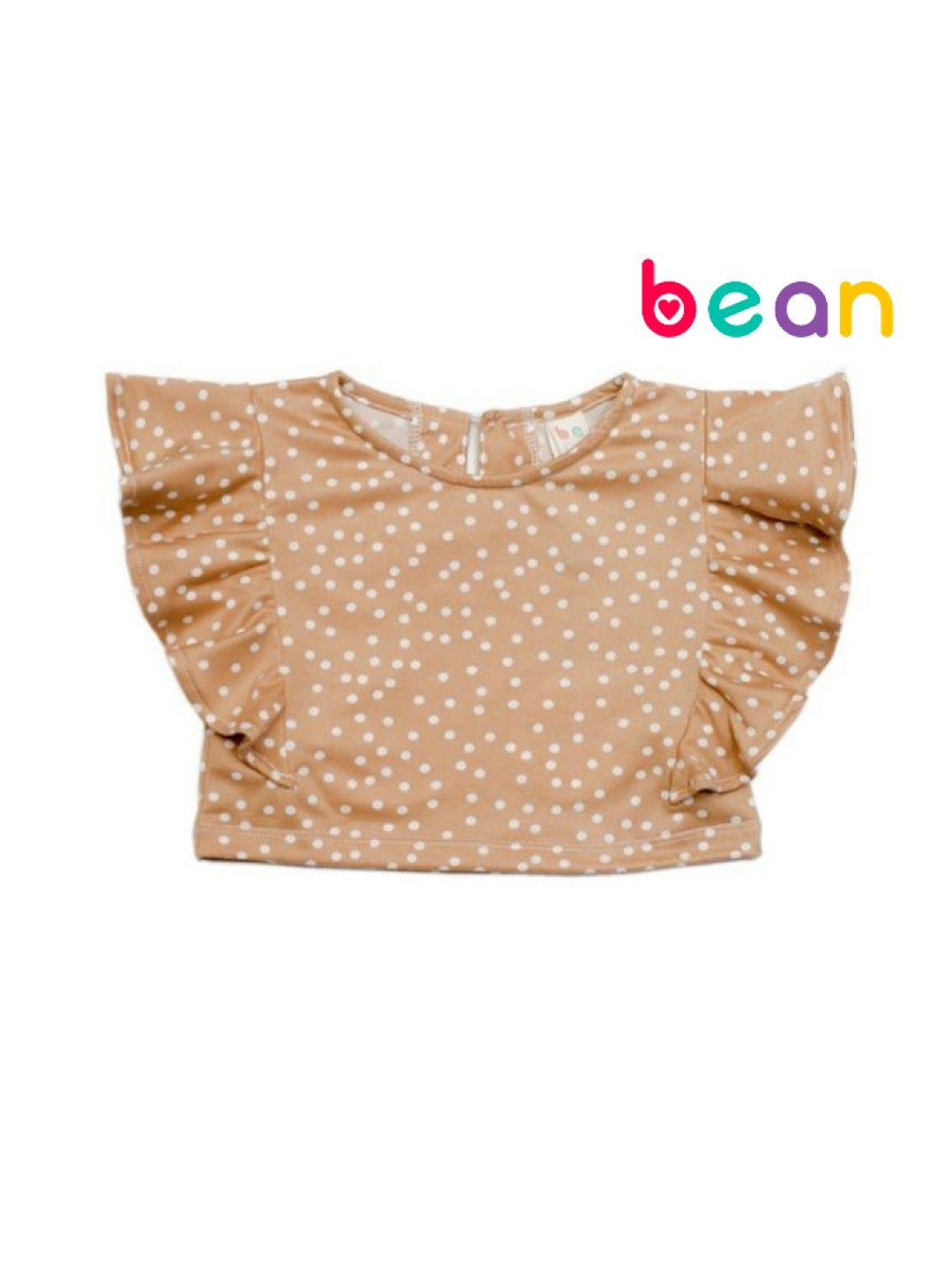 bean fashion Daywear Delight Flutter Sleeve Top (Beige- Image 1)