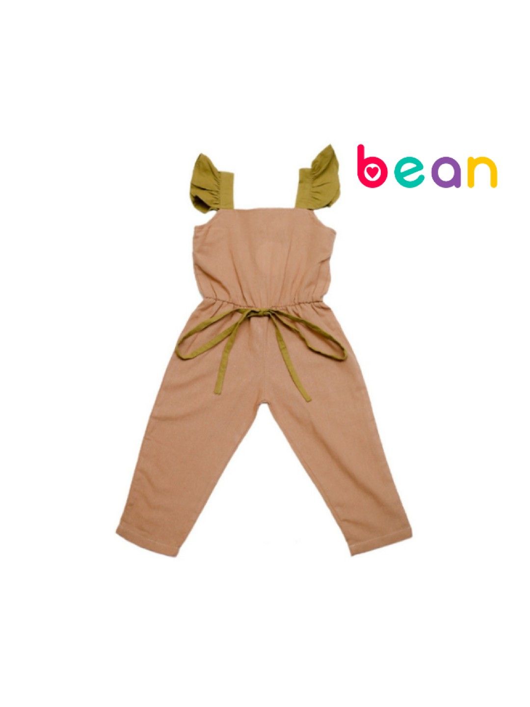 bean fashion Daywear Delight Jumpsuit (Green & Beige- Image 1)