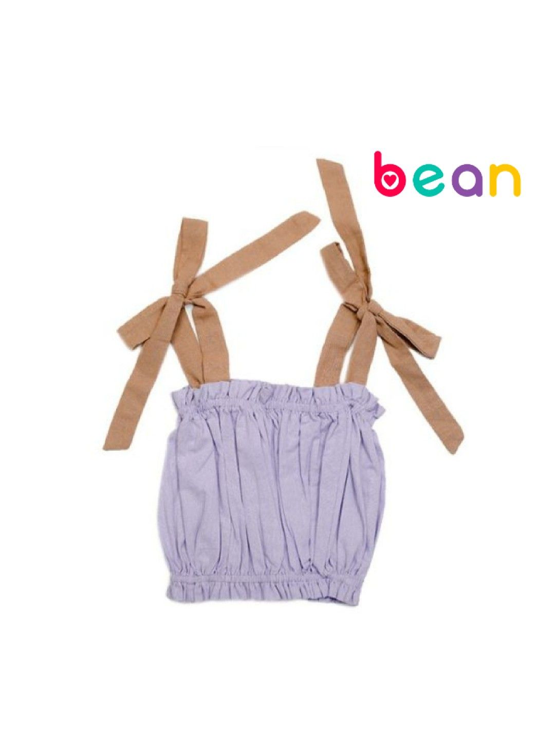 bean fashion Daywear Delight Top with Ribbon Strap (Beige & Lilac- Image 1)