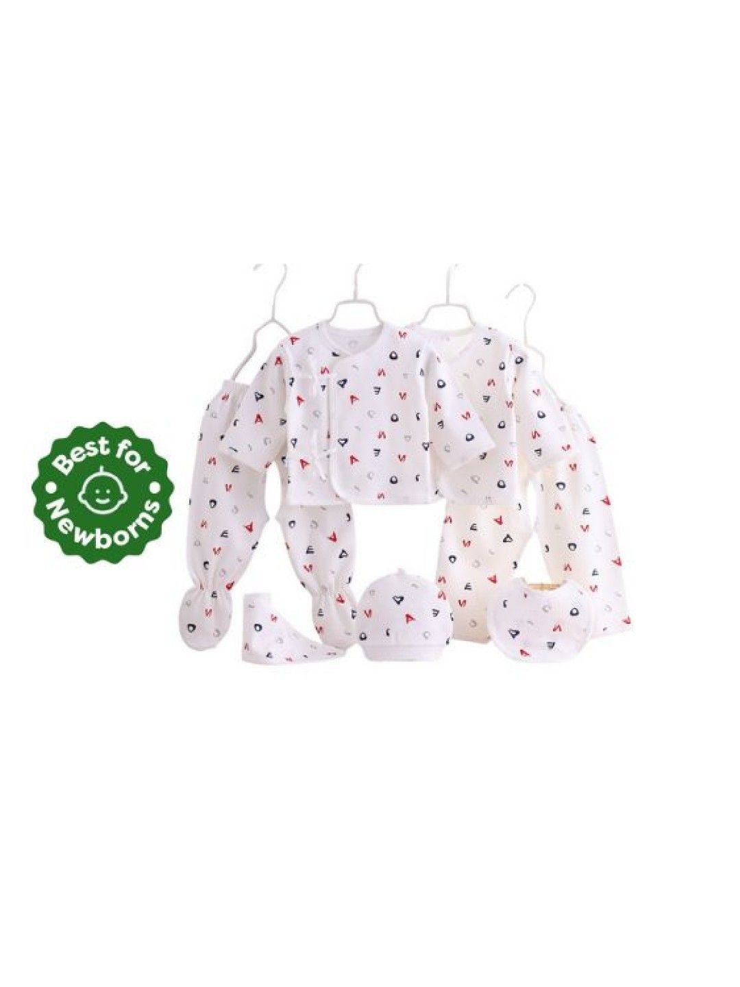 Cottonkind Printed Alphabets Newborn Baby Clothing Gift Set (7pcs) (White- Image 1)