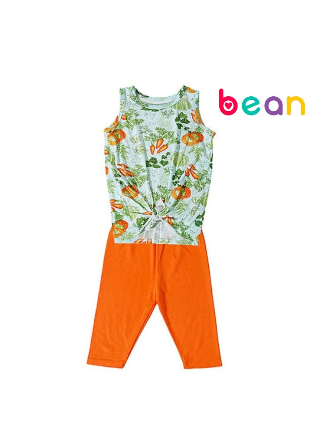 bean fashion Alessa Lanot Playwear Kalabasa Crunch Sleeveless with Plain Capri Leggings (Multicolor- Image 1)